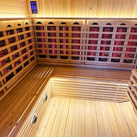 Sauna Exterior para 6 Personas, Profesional, con Calefacción Infrarroja de Espectro Completo, Altavoces de Audio, para Uso Comercial, Resorts, Villas y Cuidado de la Salud