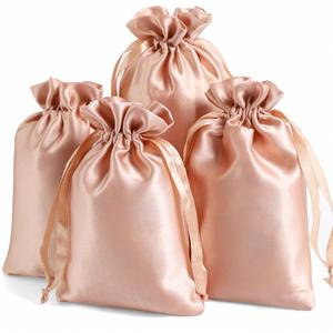 Sacs en coton satiné or rose avec cordon de serrage pour mariages, baby showers, Saint-Valentin, artisanat, anniversaires, fêtes d'entreprise, mini sacs cadeaux - Product Image 5