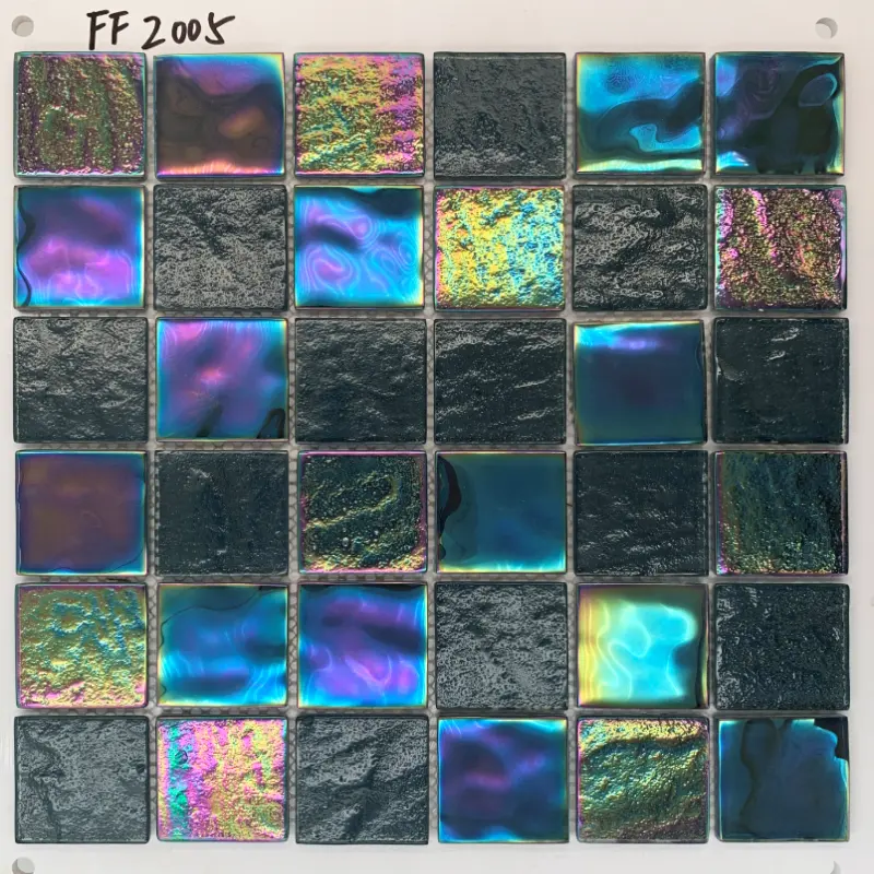 2023 hot sale Custommade decoration colorful glass mosaic Tiles for bathroom and outdoor swimming pool