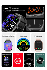 Prêt à être expédié - Montre connectée DT99 avec écran AMOLED de 2,04 pouces, plus de 150 modes sportifs, bracelet intelligent <span class=keywords><strong>pour</strong></span> les heures de <span class=keywords><strong>prière</strong></span> musulmane et l'exercice physique - Product Image 2