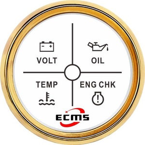 Medidor de Diagnóstico de 4 Funciones para Yates, Automóviles y Vehículos Modificados, Unidad Principal de 52 mm, Alarma para Voltaje, Presión de Aceite y Gases de Escape - Product Image 4