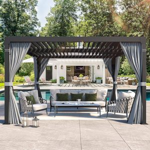 10 '* 13' 12 '* 16' <span class=keywords><strong>Abri</strong></span> de parasol de pergola à persiennes en aluminium pour <span class=keywords><strong>jardin</strong></span> et patio avec stores électriques 10 '* 10' 12 '* 20' - Product Image 5