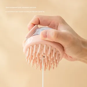 Shampoo <b>Brush</b> with Liquid Silicone Massage <b>Brush</b> Plastic Hair Washing Tool for <b>Scalp</b> Cleaning - Product Image 4