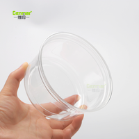 Bols jetables pour animaux de compagnie en plastique transparent avec logo personnalisé imprimé, contenants alimentaires transparents pour salade, crème glacée avec couvercles, 8/12/16/24/32 oz