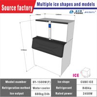 Machine à glaçons transparents en cubes 650 kg, commerciale, automatique, certifiée CE, pour hôtels, buffets, applications médicales et commerces de boissons fraîches