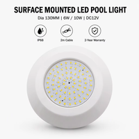 LanVol Durchmesser 130MM Aufputz-LED-Poolleuchte 6W/10W IP68 Harzvergossen DC12V für Schwimmbäder zur Unterwassernutzung