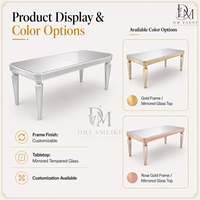 Table de banquet rectangulaire haut de gamme en acier inoxydable avec plateau miroir et pieds coniques pour événements de mariage – Vente en gros