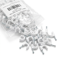 Clips de fixation pour câbles en acier à prix d'usine, clips de gestion de câbles muraux en plastique ronds et plats pour électriciens professionnels