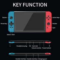 Console de jeu portable rétro X70, grand écran HD de 7 pouces, batterie 3500 mAh, carte TF 64 Go intégrée, 10 émulateurs, jeux classiques