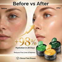 Organische Koreaanse Peptide Hydrogel Oogpatches met Collageen voor Totale Oogcontourverzorging Bulk ROZE Oogmasker OEM