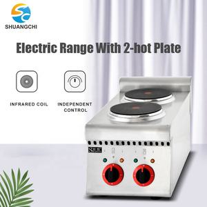 Nouveau Style Commercial Cuisinière Comptoir Électrique 2 <span class=keywords><strong>Plaque</strong></span> Chauffante Cuisinière En Acier Inoxydable Combinaison <span class=keywords><strong>Four</strong></span> Offre Spéciale - Product Image 2