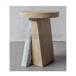 न्यूस्टार इनडोर आउटडोर ट्रैवर्टाइन एंड टेबल लिविंग रूम फर्नीचर आधुनिक कॉफी टेबल संगमरमर साइड टेबल