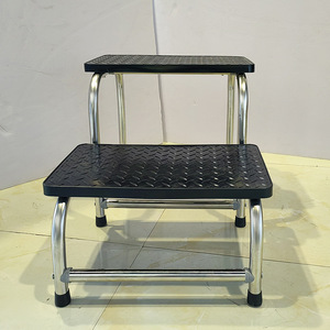 Tabouret à double niveau en acier inoxydable, noir, antidérapant, pour usage domestique, repose-pieds pour personnes âgées - Product Image 1