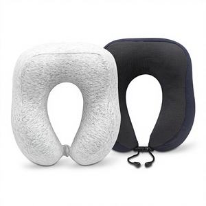 Almohada cervical de fibra química de algodón con memoria en forma de U para viajes en avión, oficina, descanso al mediodía, soporte para la columna y para dormir de lado. - Product Image 1