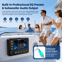 Radio marine JMC en aluminium étanche 12V, lecteur FM AM rétro pour bateau avec récepteur audio à piston pour fournitures marines