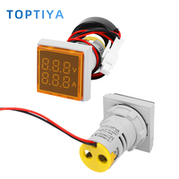 Kotak Distribusi AD16-22FVA Voltmeter Arus Ganda Indikator Digital Persegi 22mm Multi-Warna untuk Penggunaan Industri Listrik