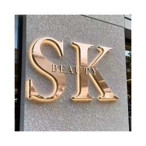 Letrero Luminoso con Logotipo de Empresa para Recepción, Salón de Belleza o Barbería, Corte Láser, Retroiluminación LED 3D, Letras Doradas, Logotipo Personalizado, Letrero Acrílico con Luz LED - Product Image 3