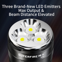 Lampe torche tactique d'urgence Superfire M6, lumière du jour, étanche IP54, rechargeable par USB, mode SOS, alliage d'aluminium, 4000 lumens