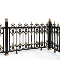 Panneau de clôture en acier galvanisé noir 6ftx8ft, design européen, avec pointe en forme de flèche, anti-rouille, pour jardin résidentiel, hôpital, extérieur