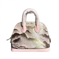 Tas Selempang Wanita Model Zipper Dome OEM ODM, Jacquard, Pegangan Atas, Mewah,  Tali Selempang Lepas Pasang, Grosir Butik
