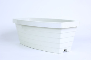 Maceta Ovalada Alargada de PP con Diseño de Superficie Acanalada Efecto Madera, con Bandeja de Malla Extraíble, Decoración para Hogar y Balcón, Directo de Fábrica - Product Image 5