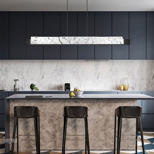 Lustre de restaurant de luxe postmoderne à hauteur réglable, luminaire minimaliste en marbre, style nordique pour table à manger à domicile - Product Image 5