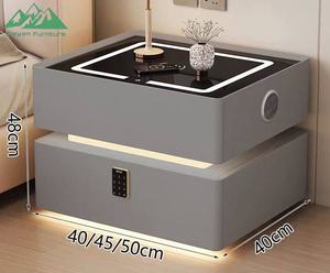 Wayon Moderner Smarter Nachttisch Digitales Tastenfeld-Schloss Kabelloses Laden LED-Licht 2-Schubladen Beistelltisch - Product Image 5