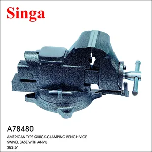 Singa A78480 6 inch American Type Quick-Clamping Bench Vice Swivel Base With Anval