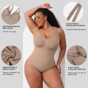 Faja Moldeadora de Cuerpo Completo para Mujer, Tallas Grandes, Sin Costuras, con Efecto Reductor de Abdomen y Levantamiento de Cadera, Postparto, de Nylon - Product Image 3
