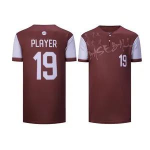 Maglia da Baseball a sublimazione personalizzata di alta qualità 100% poliestere t-shirt con bottoni pieni in Jersey di Softball vuoto
