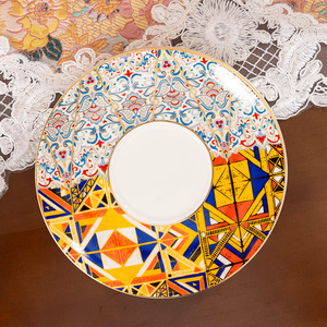 Ceramic Tableware <b>Set</b> of Four Steak Dishes Bohemian Style Colorful Artistic <b>Dinnerware</b> <b>for</b> Household Wedding and Restaurant - Product Image 4