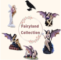 Resina Dark Fairy Witch Spirit Forest con orbes estatuas de piedra de cristal decoración del hogar y coleccionables