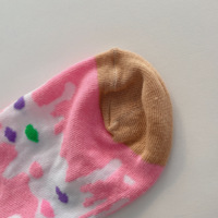 Chaussettes personnalisées en coton, design jacquard coloré, chaussettes amusantes pour homme et femme, chaussettes en forme de beignets