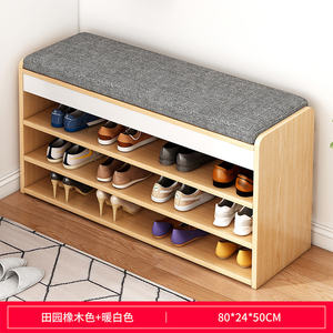 סלון רהיטים ארון נעליים ארון ארון מתלה עץ עם מושב - Product Image 5