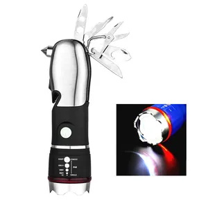 Hot TV Promotional Gift Torch Light Multi Tools Led Flashlight with Safety Hammer For Car Emergency