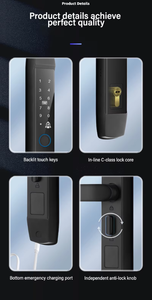 Rainproof Outdoor Euro 3592 Multipoint Mortise Ttlock Tuya Wifi Passage Mode Fingerprint Smart <strong>Door</strong> Lock for Grill Steel <strong>Door</strong> - Product Image 5