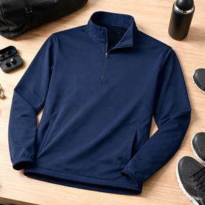 Chaqueta Cortavientos Ligera Personalizada para Hombre con Media Cremallera, Resistente al Agua, Sudadera de Entrenamiento, Ropa Deportiva OEM - Product Image 3