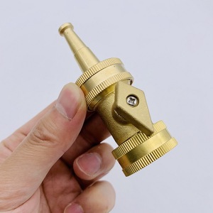 Buse de jardin en laiton 20 mm avec robinet d'arrêt pour l'irrigation et embout de pulvérisation droit - Product Image 4