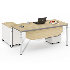 Escritorio de madera Simple y moderno para ordenador, escritorio de oficina con caja de almacenamiento para el hogar u oficina, muebles de oficina, marco de acero redondo - Product Image 6