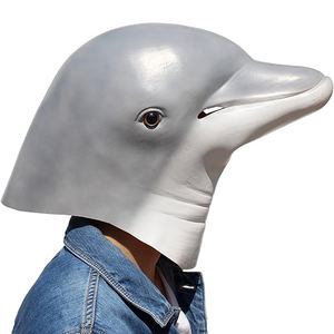 Novedad, máscara de disfraz de delfín, látex de goma suave, máscara de fiesta de Carnaval de animales realistas para adultos - Product Image 2