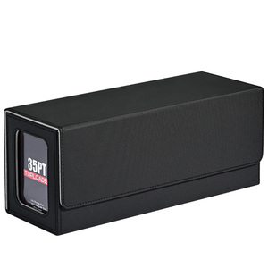 Boîte de rangement portable en cuir PU imperméable pour cartes de <span class=keywords><strong>jeu</strong></span> Juzi Wholesale, boîte de rangement Commander avec fenêtre de visualisation - Product Image 1