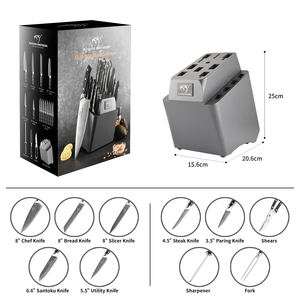 Juego de cuchillos de cocina de acero damasco, Santoku Premium, con mango de ABS, 18 piezas, gran oferta - Product Image 3