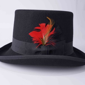 Bán Buôn Chất Lượng Cao Màu Đen <span class=keywords><strong>Top</strong></span> <span class=keywords><strong>Hat</strong></span> 100% Len Người Đàn Ông Cảm Thấy Lincoln <span class=keywords><strong>Top</strong></span> Mũ - Product Image 5