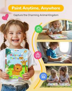 Set <span class=keywords><strong>de</strong></span> Pintura <span class=keywords><strong>de</strong></span> Acuarela para Niños <span class=keywords><strong>de</strong></span> 4 a 8 Años, 10 Hojas con Encuadernación Térmica, 3 Pinceles, <span class=keywords><strong>Libro</strong></span> <span class=keywords><strong>de</strong></span> Actividades <span class=keywords><strong>de</strong></span> Pintura sin Desorden, Regalo <span class=keywords><strong>de</strong></span> Navidad - Product Image 6