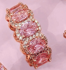 Anillos de eternidad de Plata de Ley 925, piedras preciosas de Zirconia rosa, joyería de estilo Vintage para mujeres y niñas para Aniversario de fiesta de boda - Product Image 3