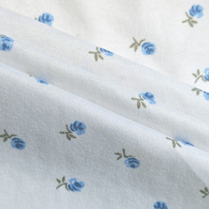 하이 퀄리티 지속 가능한 폴리에스터 면 플로럴 프린트 니트 면 혼방 저지 인터록 티셔츠 원단 - Product Image 4