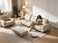 Luxus-Couch Wohnzimmer-Sofa Luxus-Ledersofa-Set Italienisches Ledersofa-Set Modulares Ecksofa Modernes Ecksofa-Set