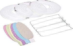 Décoration de fête de Pâques, lanternes en papier multicolores en forme de lapin - Product Image 3