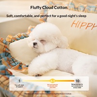 Lit pour chien et chat en coton PP respirant, motif à carreaux, toutes saisons, petit canapé carré, lavable, pour intérieur