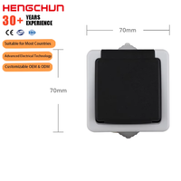 Interrupteur d'éclairage électrique à double ouverture et à commande multiple ABS 10A 250V IP54 contrôle de pression de décoration intérieure